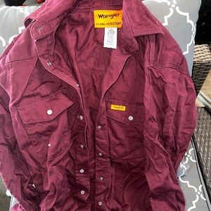 Wrangler Maroon Flame Resistant Shirt